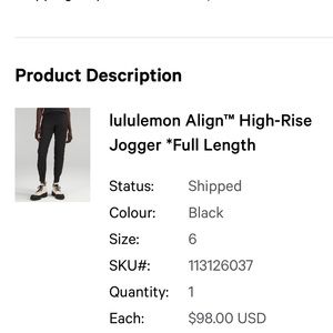 Lulu full length joggers basically new